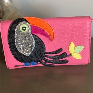 Pink toucan purse
